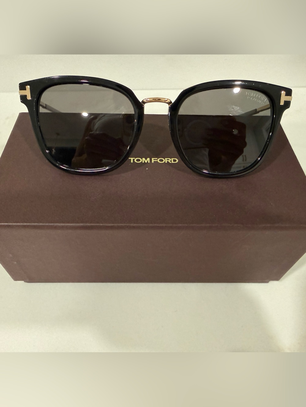 Authentic Tom Ford Black Sunglasses with Gold Accents